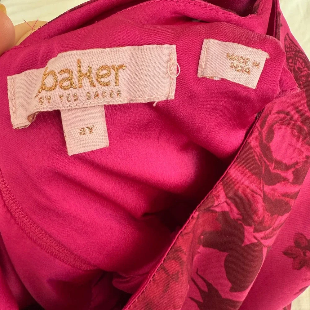 Baker‎ by Ted Baker Girls Pink Floral Dress with Bow Back